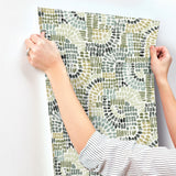 Wanderer Evergreen Mosaic Wallpaper with Bohemian Geometric Pattern - A-Street Prints 4146-27217