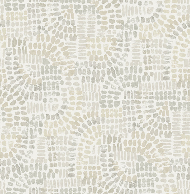 Wanderer Dove Mosaic Wallpaper with Geometric Bohemian Pattern - Brewster 4146-27218
