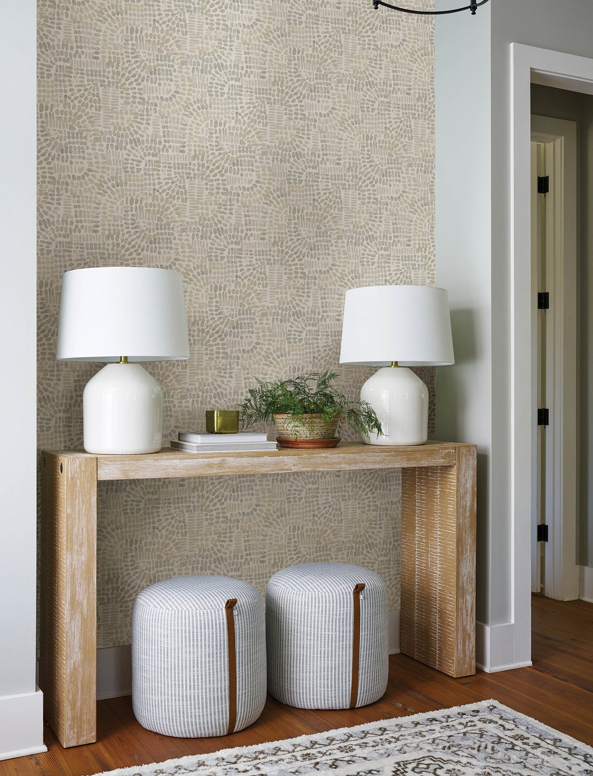 Wanderer Dove Mosaic Wallpaper with Geometric Bohemian Pattern - Brewster 4146-27218