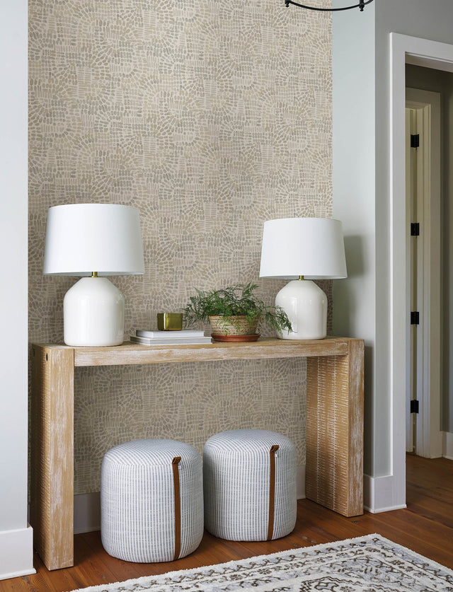 Wanderer Dove Mosaic Wallpaper with Geometric Bohemian Pattern - Brewster 4146-27218