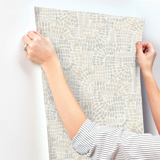 Wanderer Dove Mosaic Wallpaper with Geometric Bohemian Pattern - Brewster 4146-27218