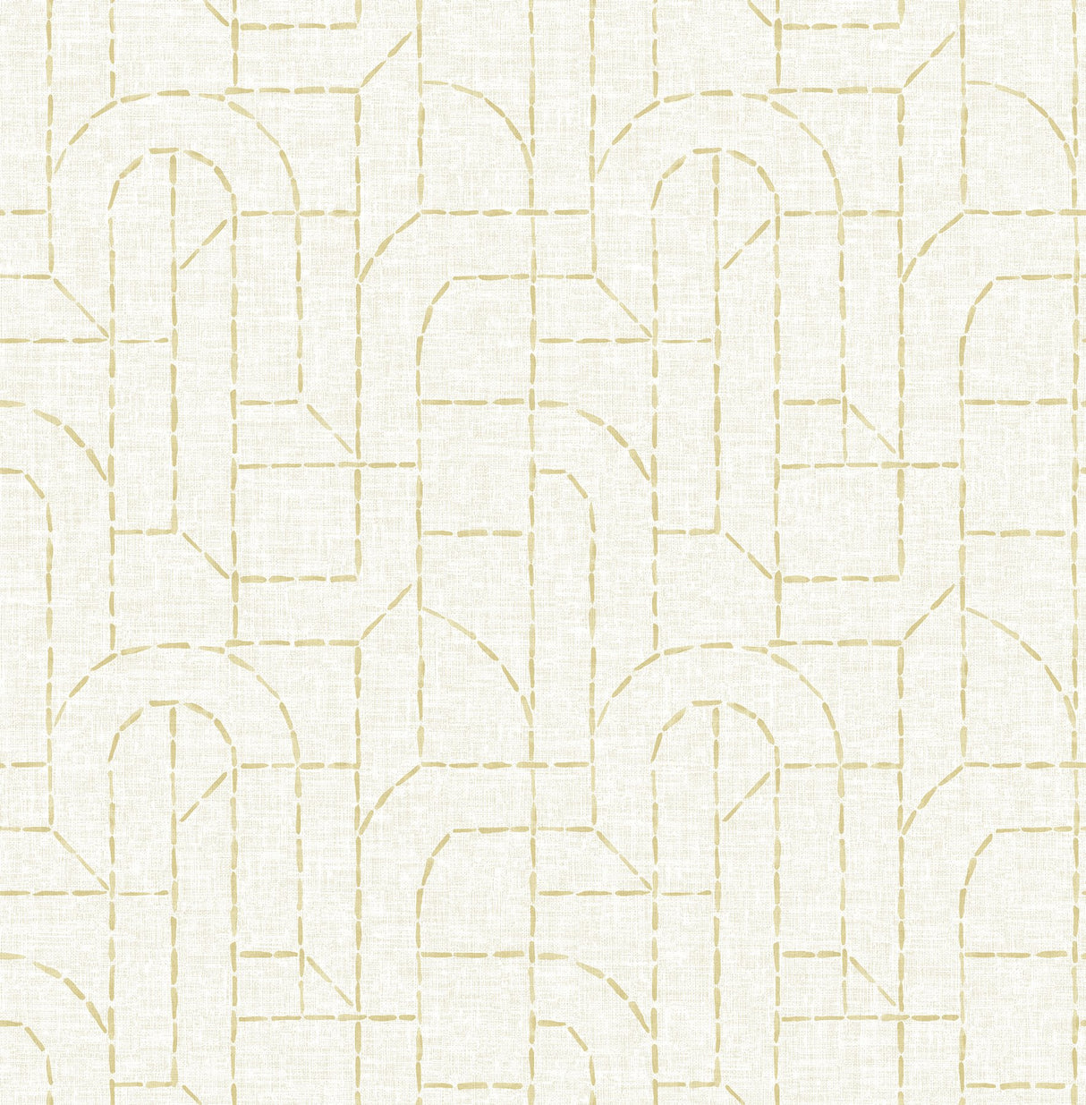 Integrity Yellow Arched Outlines Wallpaper with Modern Geometric Pattern - Brewster 4146-27219