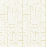 Integrity Yellow Arched Outlines Wallpaper with Modern Geometric Pattern - Brewster 4146-27219