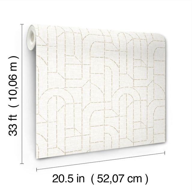 Integrity Dove Arched Outlines Wallpaper with Raised Ink Modern Geometric Pattern - A-Street Prints 4146-27221