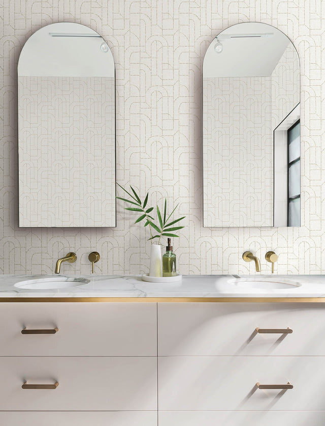 Integrity Dove Arched Outlines Wallpaper with Raised Ink Modern Geometric Pattern - A-Street Prints 4146-27221