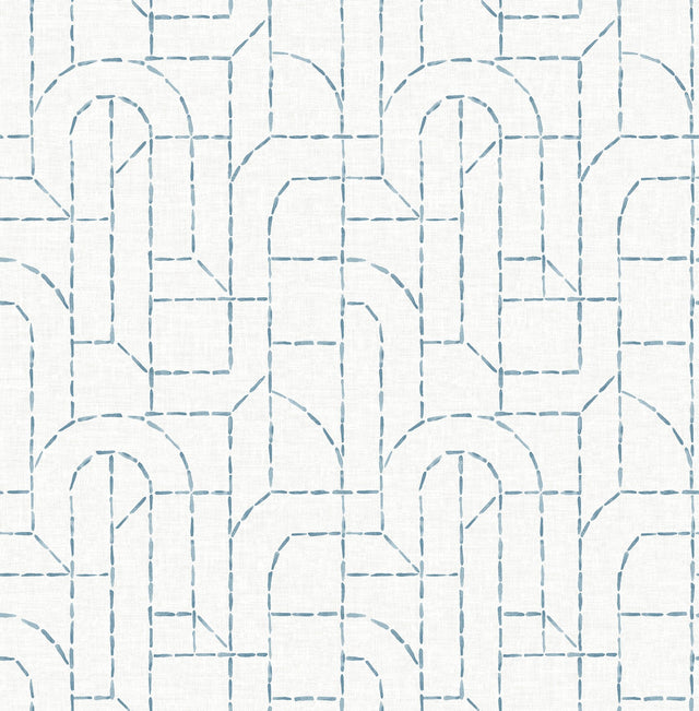 Integrity Blue Arched Outlines Wallpaper with Modern Geometric Pattern - A-Street Prints 4146-27222