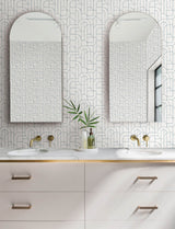Integrity Blue Arched Outlines Wallpaper with Modern Geometric Pattern - A-Street Prints 4146-27222