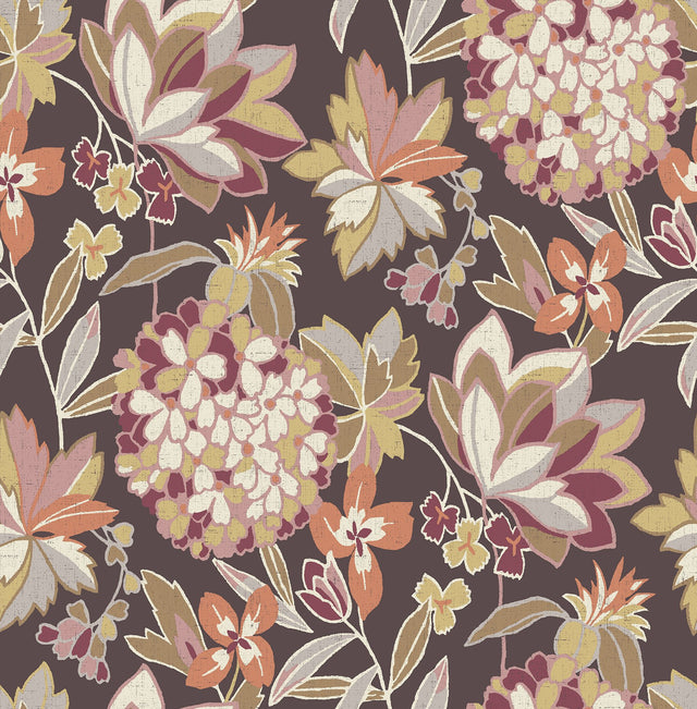 Valdivian Honey Floral Wallpaper with Bohemian Botanical Flowers - A-Street Prints 4146-27225