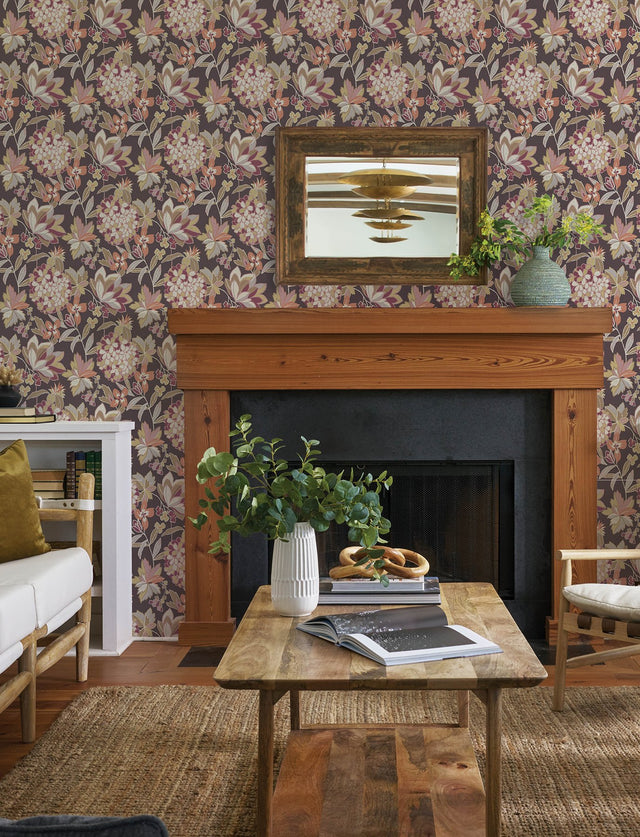 Valdivian Honey Floral Wallpaper with Bohemian Botanical Flowers - A-Street Prints 4146-27225