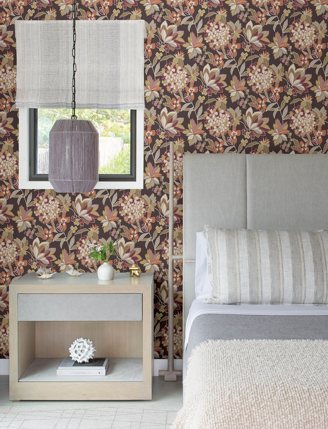 Valdivian Honey Floral Wallpaper with Bohemian Botanical Flowers - A-Street Prints 4146-27225