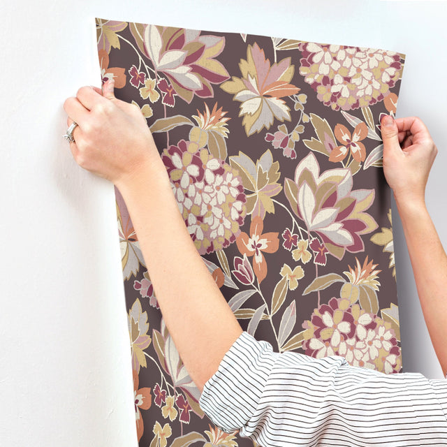 Valdivian Honey Floral Wallpaper with Bohemian Botanical Flowers - A-Street Prints 4146-27225