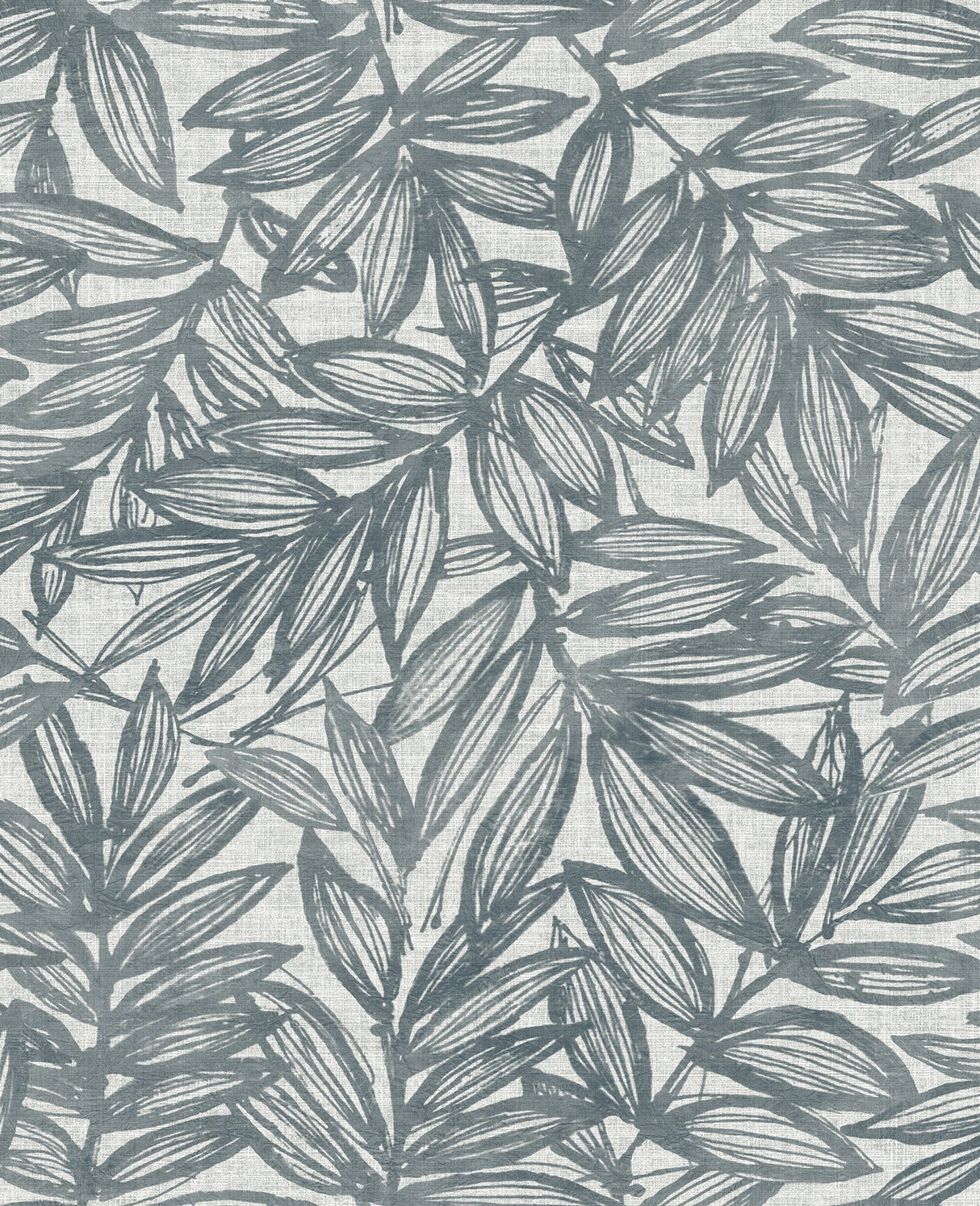 Rhythmic Denim Leaf Wallpaper with Botanical Leaves Motif, Farmhouse Style - A-Street Prints 4146-27230