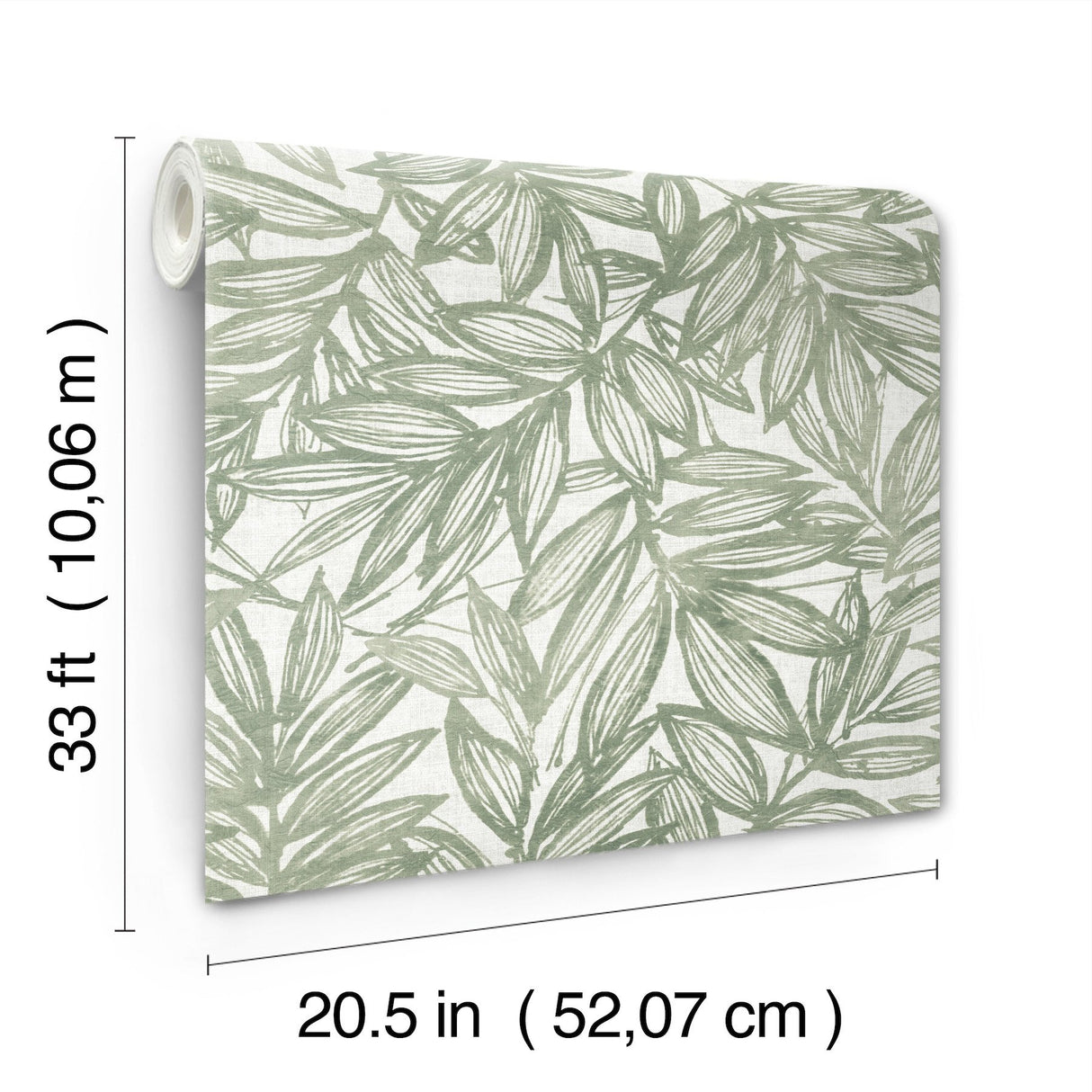 Rhythmic Sage Leaf Wallpaper with Farmhouse Botanical Leaves Pattern - A-Street Prints 4146-27231