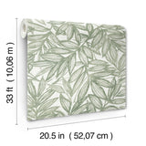 Rhythmic Sage Leaf Wallpaper with Farmhouse Botanical Leaves Pattern - A-Street Prints 4146-27231