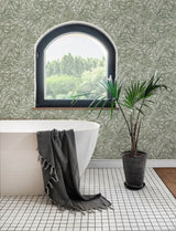 Rhythmic Sage Leaf Wallpaper with Farmhouse Botanical Leaves Pattern - A-Street Prints 4146-27231