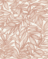 Rhythmic Coral Leaf Wallpaper with Textured Botanical Leaf Pattern - A-Street Prints 4146-27232