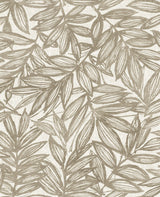 Rhythmic Taupe Leaf Wallpaper with Raised Ink Textured Botanical Leaves - A-Street Prints 4146-27233