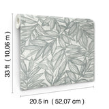 Rhythmic Grey Leaf Wallpaper with Botanical Leaves Motif, Farmhouse Style - A-Street Prints 4146-27234