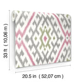Solola Fuchsia Ikat Wallpaper with Bohemian Global Ikat Pattern - A-Street Prints 4146-27237