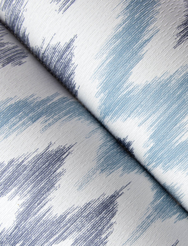 Solola Blue Ikat Wallpaper with Bohemian Global Pattern - Brewster 4146-27238