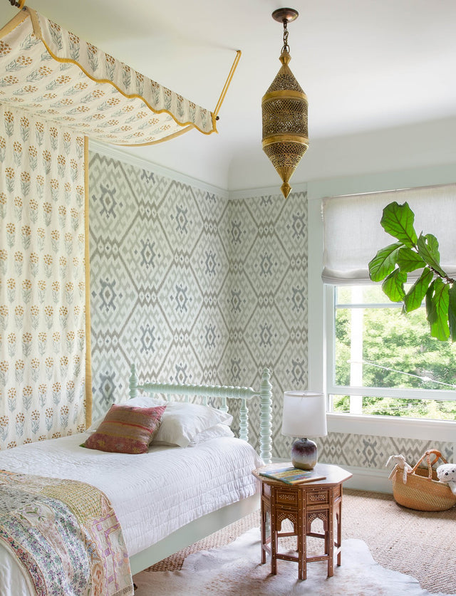 Solola Stone Ikat Wallpaper with Bohemian Global Ikat Pattern - A-Street Prints 4146-27239