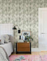 Marvel Green Ripple Wallpaper with Fabric Textures Graphic Pattern, Modern Style - 4146-27241