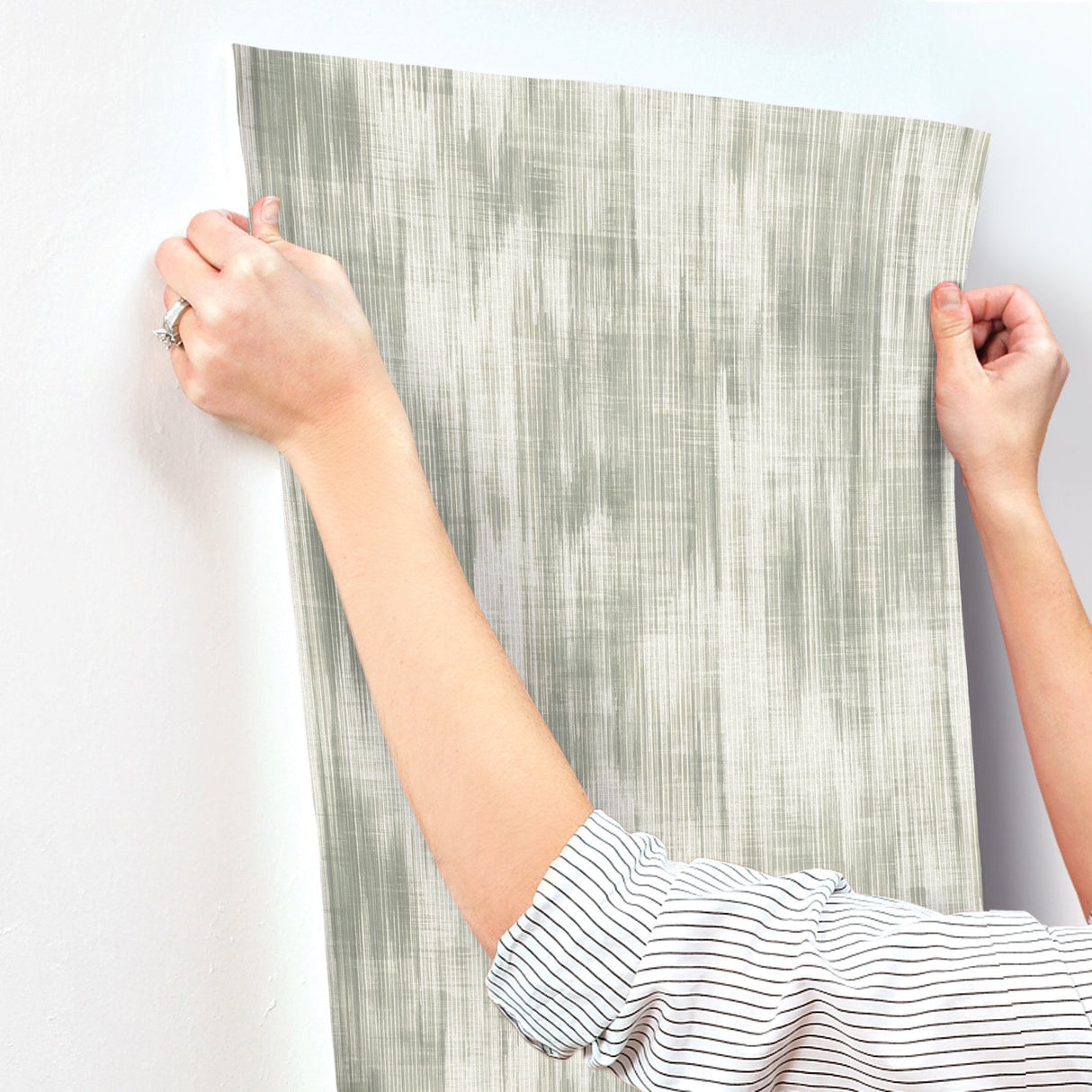 Marvel Green Ripple Wallpaper with Fabric Textures Graphic Pattern, Modern Style - 4146-27241
