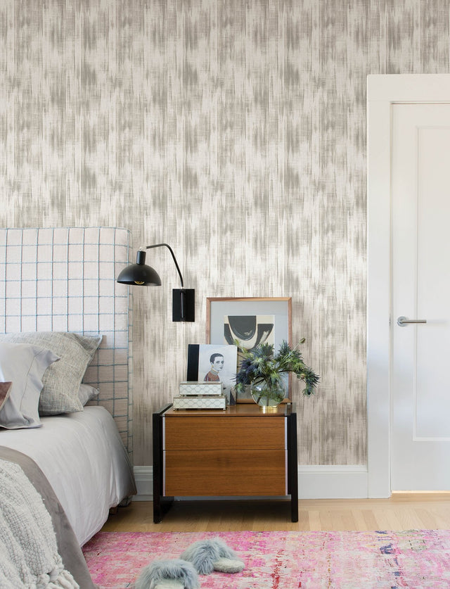 Marvel Grey Ripple Wallpaper with Modern Graphic Fabric Texture - A-Street Prints 4146-27243