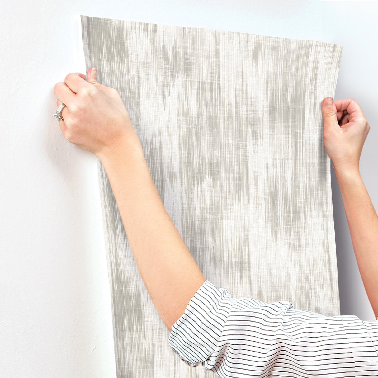 Marvel Grey Ripple Wallpaper with Modern Graphic Fabric Texture - A-Street Prints 4146-27243