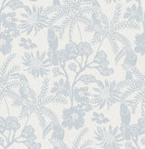 Jacaranda Light Blue Tropical Trail Wallpaper with Textured Bohemian Animals Motif - A-Street Prints 4146-27245