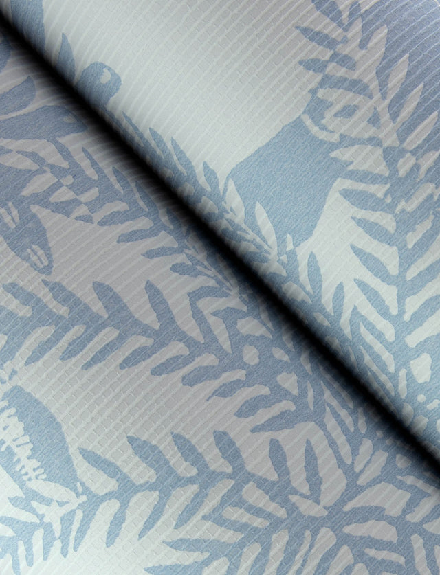 Jacaranda Light Blue Tropical Trail Wallpaper with Textured Bohemian Animals Motif - A-Street Prints 4146-27245