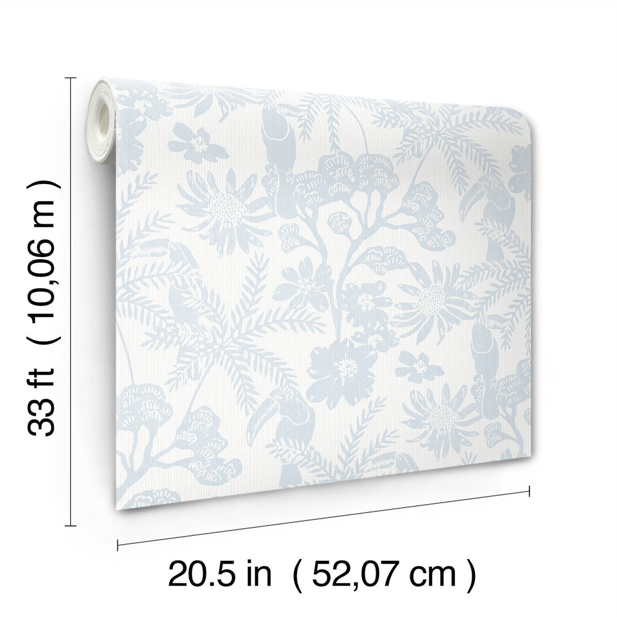 Jacaranda Light Blue Tropical Trail Wallpaper with Textured Bohemian Animals Motif - A-Street Prints 4146-27245