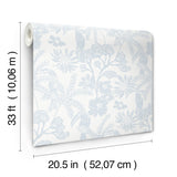 Jacaranda Light Blue Tropical Trail Wallpaper with Textured Bohemian Animals Motif - A-Street Prints 4146-27245
