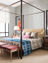 Jacaranda Light Blue Tropical Trail Wallpaper with Textured Bohemian Animals Motif - A-Street Prints 4146-27245