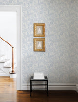 Jacaranda Light Blue Tropical Trail Wallpaper with Textured Bohemian Animals Motif - A-Street Prints 4146-27245