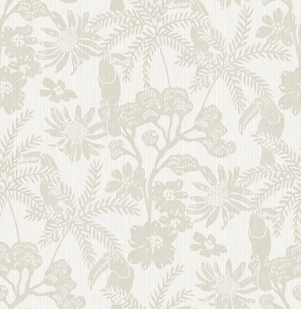 Jacaranda Taupe Tropical Trail Textured Wallpaper with Bohemian Animal Motif - A-Street Prints 4146-27246