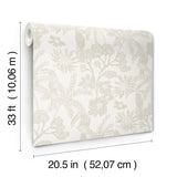 Jacaranda Taupe Tropical Trail Textured Wallpaper with Bohemian Animal Motif - A-Street Prints 4146-27246