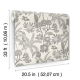 Jacaranda Stone Tropical Trail Wallpaper with Bohemian Animals Pattern - Brewster 4146-27247