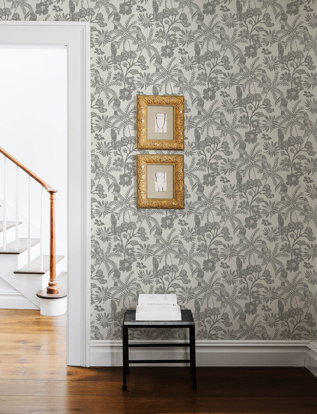 Jacaranda Stone Tropical Trail Wallpaper with Bohemian Animals Pattern - Brewster 4146-27247