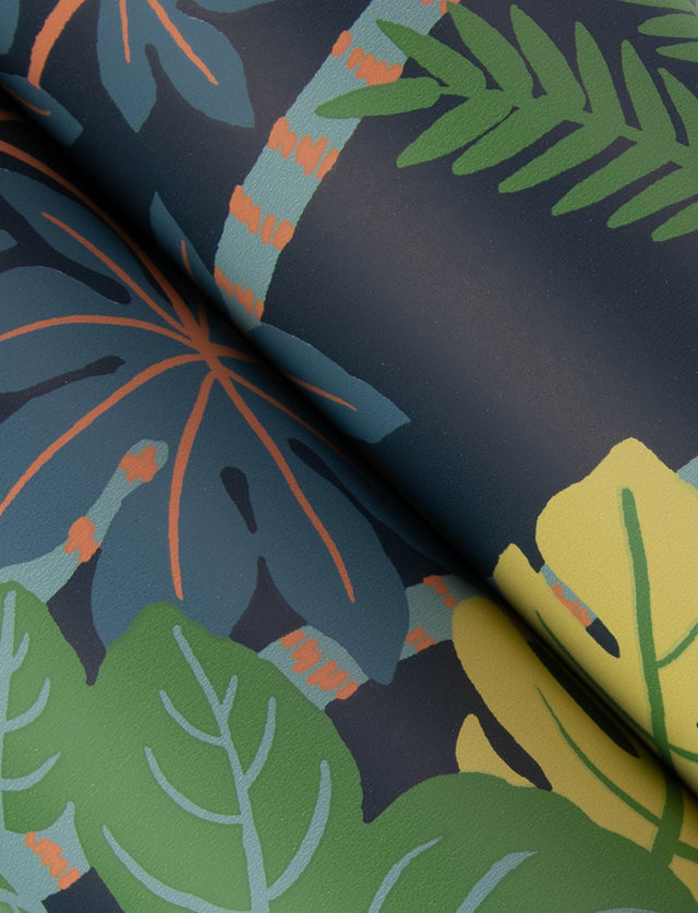 Caspian Navy Jungle Prowl Wallpaper with Bohemian Animals Pattern - A-Street Prints 4146-27248