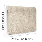 Gallivant Neutral Woven Geometric Wallpaper with Bohemian Global Pattern - A-Street Prints 4146-27252
