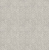 Gallivant Grey Woven Geometric Wallpaper with Raised Textured Bohemian Global Pattern - A-Street Prints 4146-27254