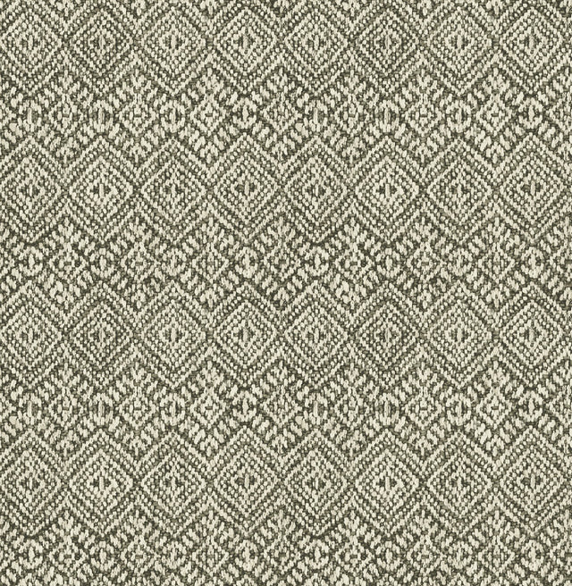 Gallivant Black Woven Geometric Wallpaper with Bohemian Global Motif - Brewster 4146-27255