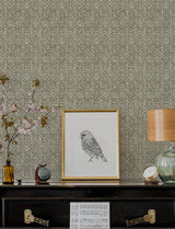 Gallivant Black Woven Geometric Wallpaper with Bohemian Global Motif - Brewster 4146-27255