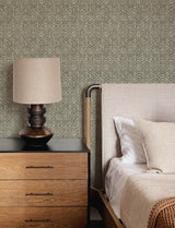 Gallivant Black Woven Geometric Wallpaper with Bohemian Global Motif - Brewster 4146-27255