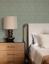 Gallivant Green Woven Geometric Wallpaper with Textured Raised Ink - Brewster 4146-27256
