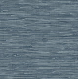 Exhale Indigo Woven Faux Grasscloth Wallpaper with Traditional Faux Grasscloth Pattern - Brewster 4146-27260