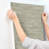 Exhale Moss Woven Faux Grasscloth Wallpaper with Faux Grasscloth Graphics - A-Street Prints 4146-27261