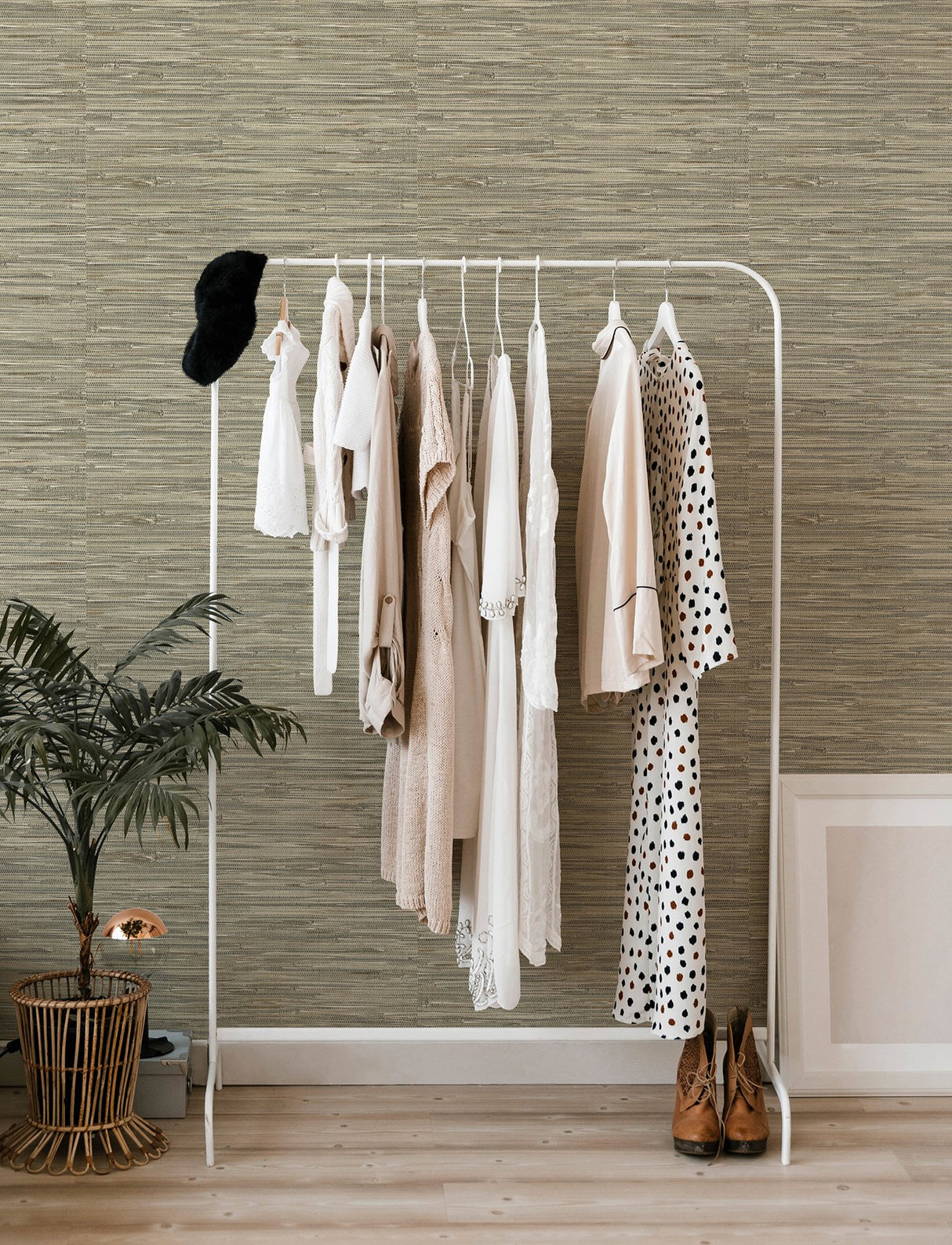 Exhale Olive Woven Faux Grasscloth Wallpaper with Textured Faux Grasscloth Pattern - A-Street Prints 4146-27262