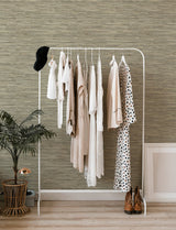 Exhale Olive Woven Faux Grasscloth Wallpaper with Textured Faux Grasscloth Pattern - A-Street Prints 4146-27262